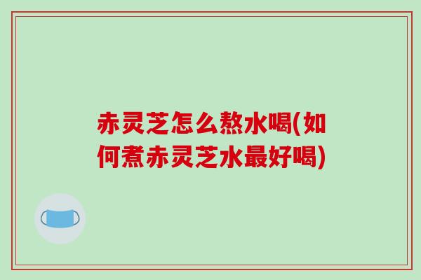 赤灵芝怎么熬水喝(如何煮赤灵芝水最好喝)
