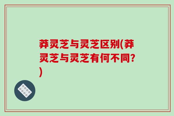 莽灵芝与灵芝区别(莽灵芝与灵芝有何不同?) 莽灵芝与灵芝区别(莽灵芝与灵芝有何不同?)
