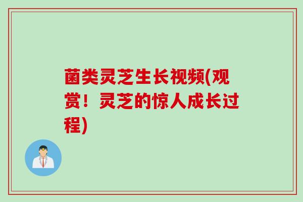 菌类灵芝生长视频(观赏!灵芝的惊人成长过程) 菌类灵芝生长视频(观赏!灵芝的惊人成长过程)