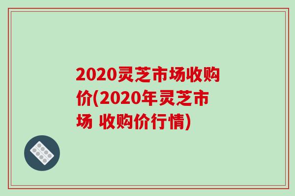 2020灵芝市场收购价(2020年灵芝市场 收购价行情)
