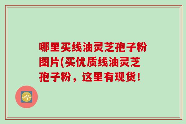 哪里买线油灵芝孢子粉图片(买优质线油灵芝孢子粉，这里有现货！