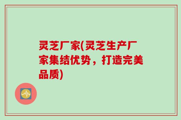 灵芝厂家(灵芝生产厂家集结优势，打造完美品质)