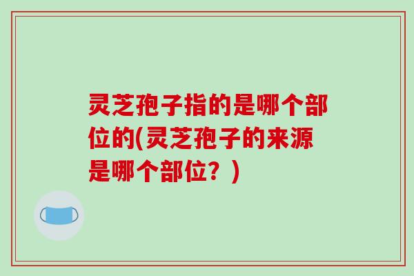 灵芝孢子指的是哪个部位的(灵芝孢子的来源是哪个部位?) 灵芝孢子指的是哪个部位的(灵芝孢子的来源是哪个部位?)