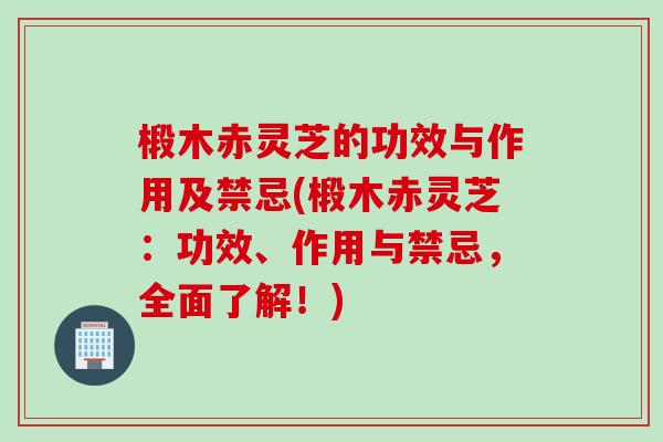 椴木赤灵芝的功效与作用及禁忌(椴木赤灵芝：功效、作用与禁忌，全面了解！)
