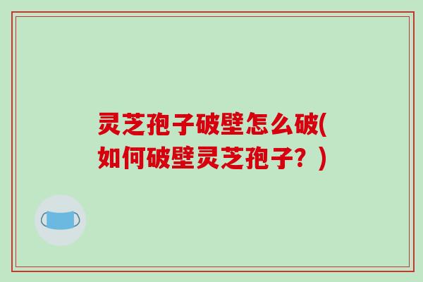灵芝孢子破壁怎么破(如何破壁灵芝孢子？)