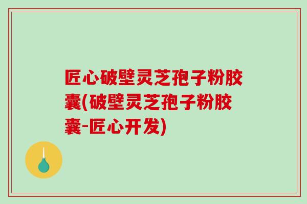匠心破壁灵芝孢子粉胶囊(破壁灵芝孢子粉胶囊-匠心开发)