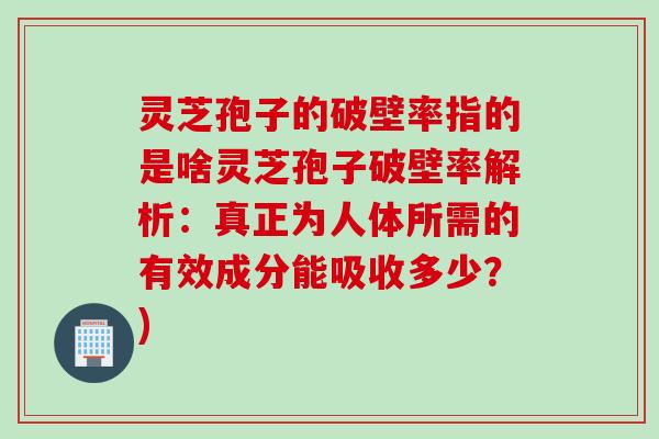 灵芝孢子的破壁率指的是啥灵芝孢子破壁率解析：真正为人体所需的有效成分能吸收多少？)