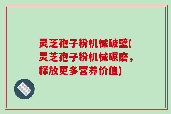 灵芝孢子粉机械破壁(灵芝孢子粉机械碾磨,释放更多营养价值) 灵芝孢子粉机械破壁(灵芝孢子粉机械碾磨,释放更多营养价值)