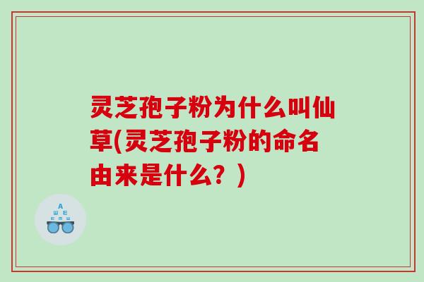 灵芝孢子粉为什么叫仙草(灵芝孢子粉的命名由来是什么？)