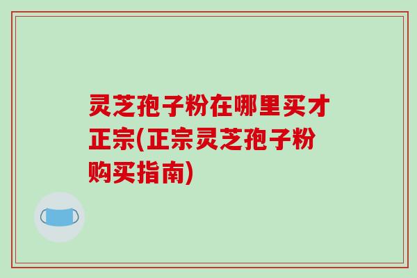 灵芝孢子粉在哪里买才正宗(正宗灵芝孢子粉购买指南)
