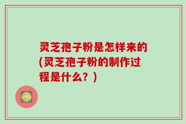 灵芝孢子粉是怎样来的(灵芝孢子粉的制作过程是什么？)