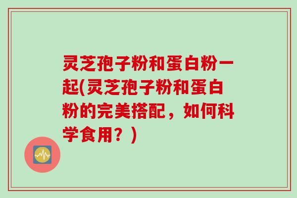 灵芝孢子粉和蛋白粉一起(灵芝孢子粉和蛋白粉的完美搭配，如何科学食用？)