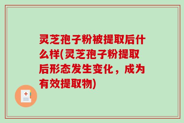 灵芝孢子粉被提取后什么样(灵芝孢子粉提取后形态发生变化，成为有效提取物)