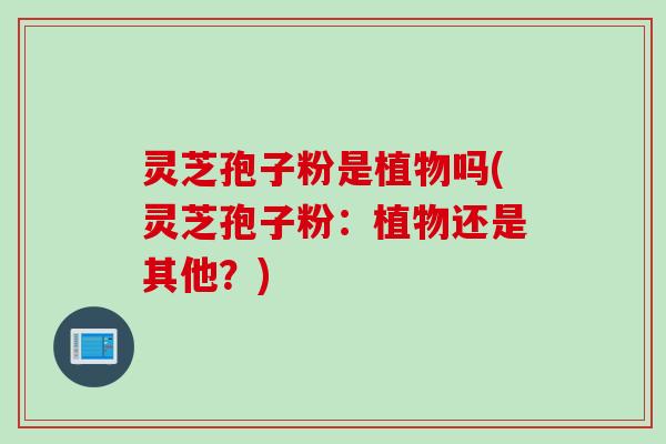 灵芝孢子粉是植物吗(灵芝孢子粉：植物还是其他？)