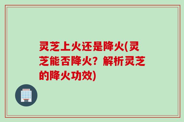 灵芝上火还是降火(灵芝能否降火？解析灵芝的降火功效)