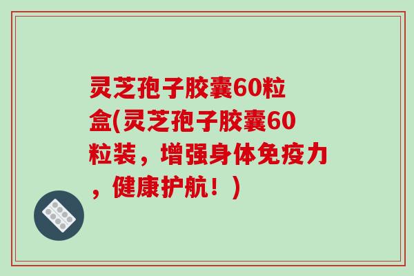 灵芝孢子胶囊60粒 盒(灵芝孢子胶囊60粒装，增强身体免疫力，健康护航！)