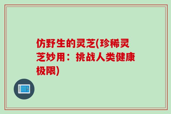 仿野生的灵芝(珍稀灵芝妙用：挑战人类健康极限)