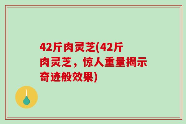 42斤肉灵芝(42斤肉灵芝，惊人重量揭示奇迹般效果)