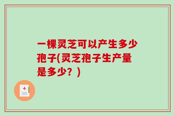 一棵灵芝可以产生多少孢子(灵芝孢子生产量是多少？)