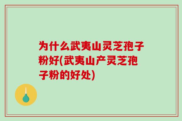 为什么武夷山灵芝孢子粉好(武夷山产灵芝孢子粉的好处) 为什么武夷山灵芝孢子粉好(武夷山产灵芝孢子粉的好处)