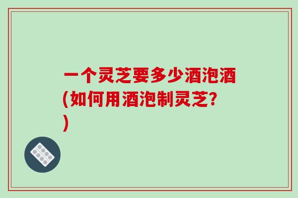 一个灵芝要多少酒泡酒(如何用酒泡制灵芝？)