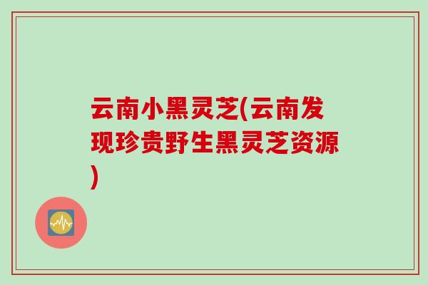 云南小黑灵芝(云南发现珍贵野生黑灵芝资源)