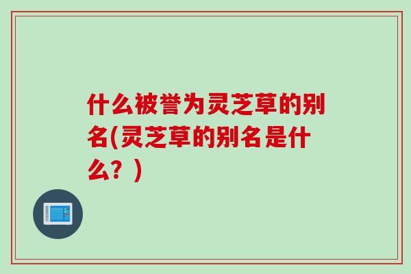 什么被誉为灵芝草的别名(灵芝草的别名是什么？)