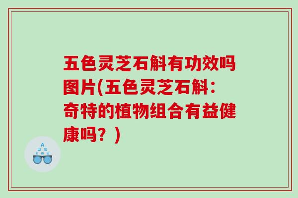 五色灵芝石斛有功效吗图片(五色灵芝石斛:奇特的植物组合有益健康吗?) 五色灵芝石斛有功效吗图片(五色灵芝石斛:奇特的植物组合有益健康吗?)