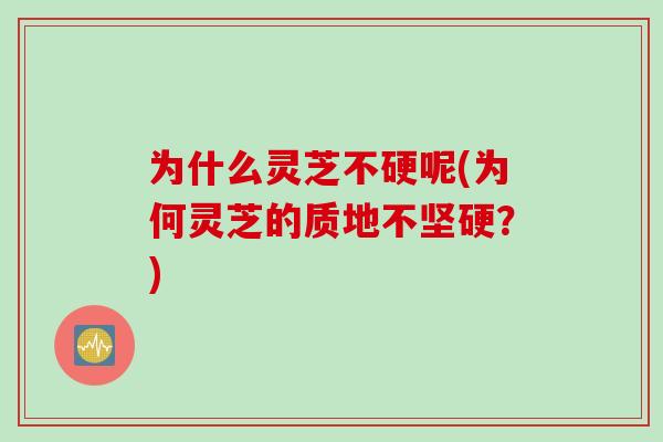 为什么灵芝不硬呢(为何灵芝的质地不坚硬？)