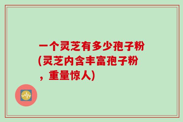 一个灵芝有多少孢子粉(灵芝内含丰富孢子粉，重量惊人)