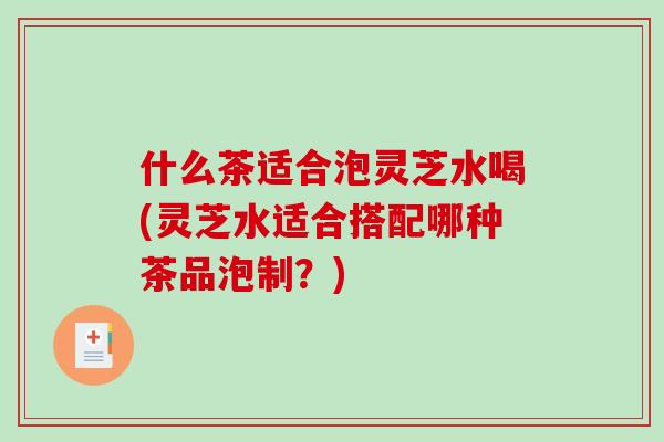 什么茶适合泡灵芝水喝(灵芝水适合搭配哪种茶品泡制？)