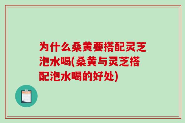 为什么桑黄要搭配灵芝泡水喝(桑黄与灵芝搭配泡水喝的好处)