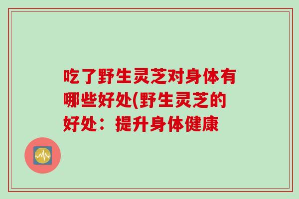 吃了野生灵芝对身体有哪些好处(野生灵芝的好处：提升身体健康