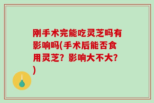 刚手术完能吃灵芝吗有影响吗(手术后能否食用灵芝？影响大不大？)