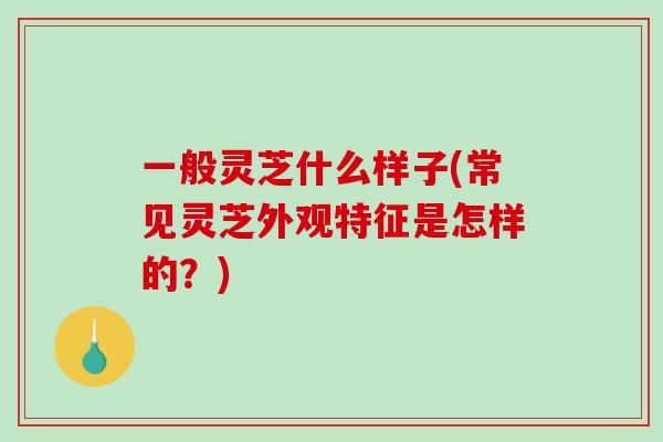 一般灵芝什么样子(常见灵芝外观特征是怎样的？)