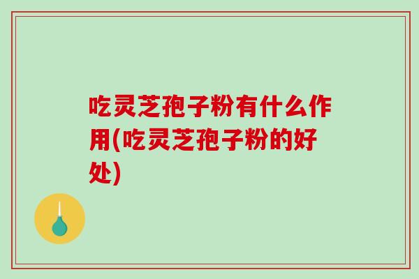 吃灵芝孢子粉有什么作用(吃灵芝孢子粉的好处)
