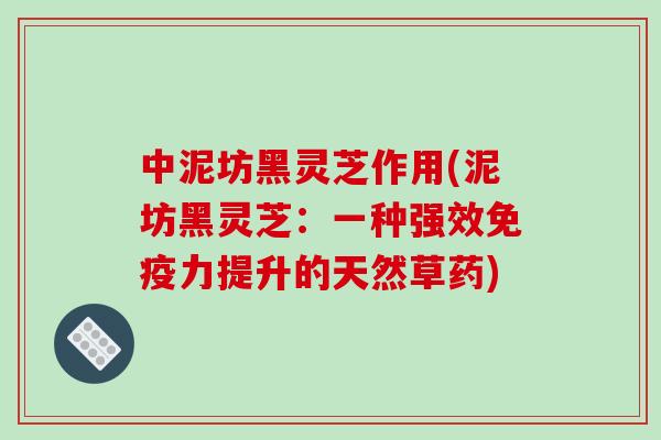 中泥坊黑灵芝作用(泥坊黑灵芝：一种强效免疫力提升的天然草药)