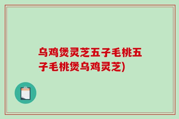 乌鸡煲灵芝五子毛桃五子毛桃煲乌鸡灵芝)