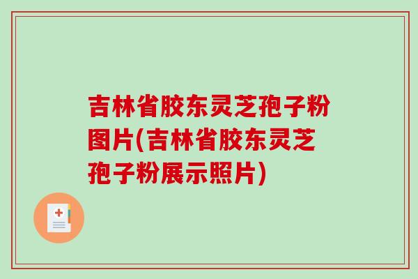 吉林省胶东灵芝孢子粉图片(吉林省胶东灵芝孢子粉展示照片)