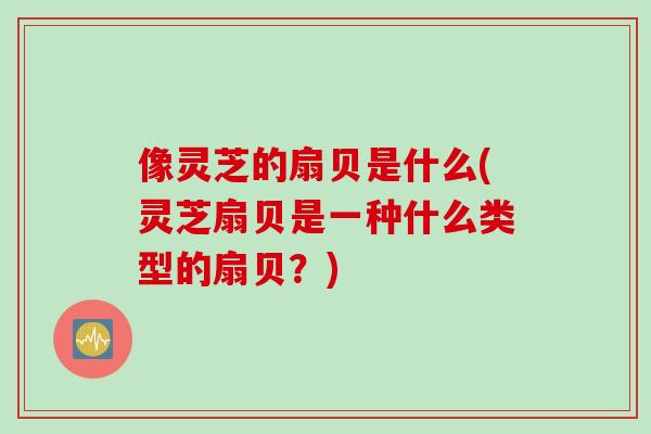 像灵芝的扇贝是什么(灵芝扇贝是一种什么类型的扇贝？)