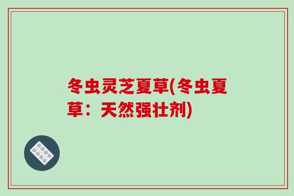 冬虫灵芝夏草(冬虫夏草：天然强壮剂)