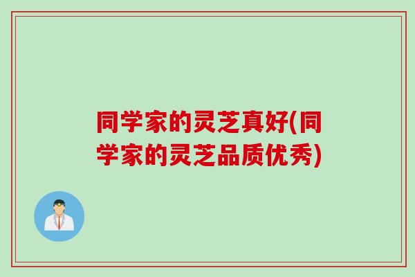 同学家的灵芝真好(同学家的灵芝品质优秀)