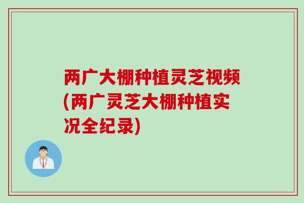 两广大棚种植灵芝视频(两广灵芝大棚种植实况全纪录)
