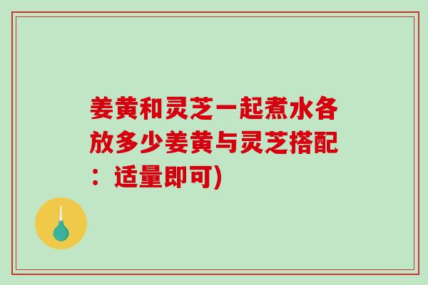 姜黄和灵芝一起煮水各放多少姜黄与灵芝搭配：适量即可)