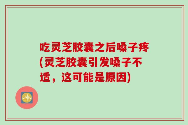 吃灵芝胶囊之后嗓子疼(灵芝胶囊引发嗓子不适，这可能是原因)