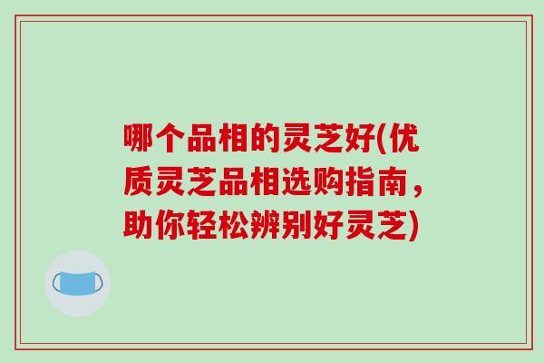 哪个品相的灵芝好(优质灵芝品相选购指南，助你轻松辨别好灵芝)