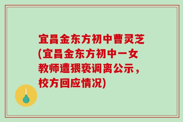 宜昌金东方初中曹灵芝(宜昌金东方初中一女教师遭猥亵调离公示，校方回应情况)