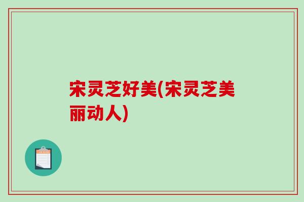 宋灵芝好美(宋灵芝美丽动人)