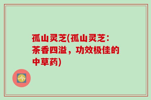 孤山灵芝(孤山灵芝：茶香四溢，功效极佳的中草药)