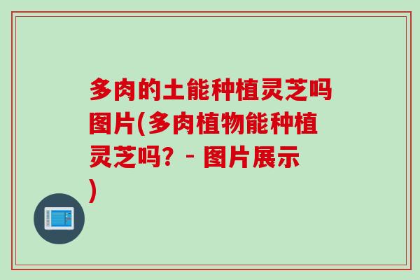 多肉的土能种植灵芝吗图片(多肉植物能种植灵芝吗？- 图片展示)